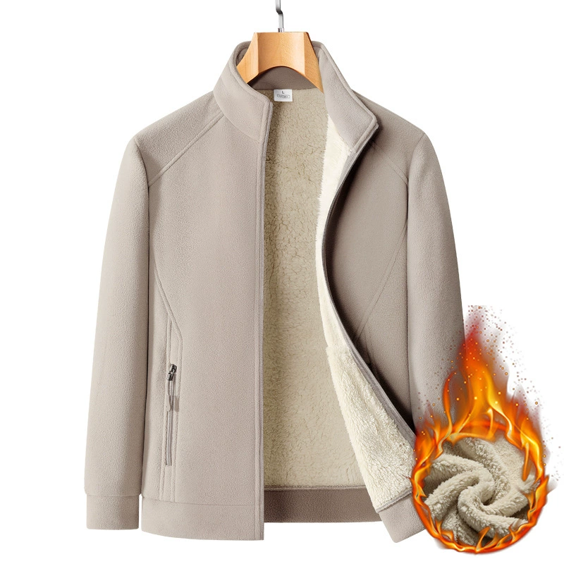 Veste décontractée avec doublure en peluche pour homme, coupe ample