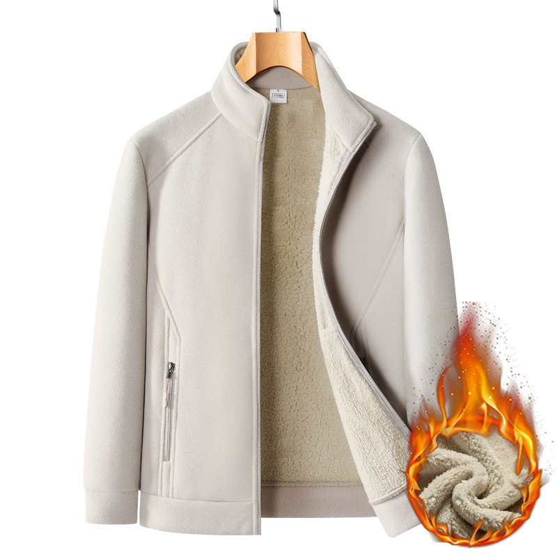 Veste décontractée avec doublure en peluche pour homme, coupe ample