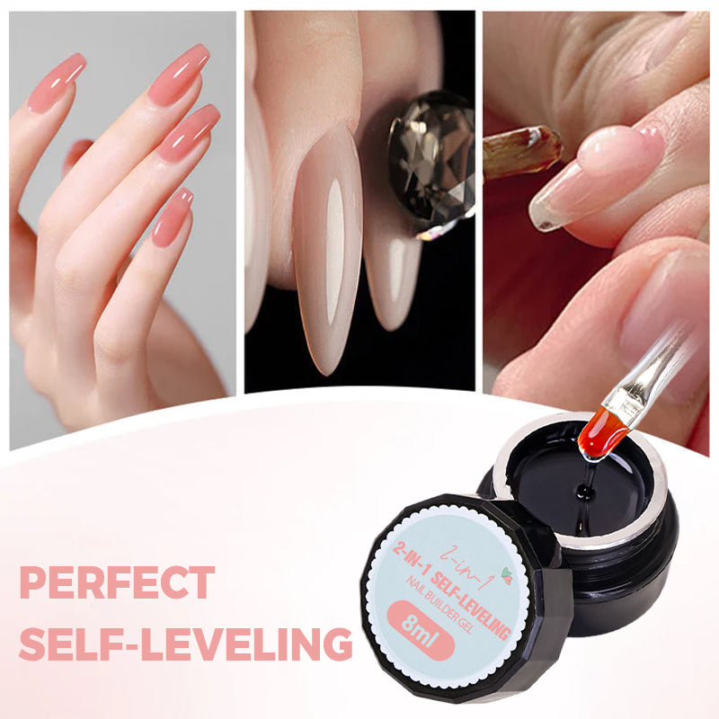 🔥 50% DE RÉDUCTION ! ✨ Gel Auto-Nivelant 3-en-1 pour Ongles - Base et Construction en 1 Étape, Durcissement LED/UV en 60s, Formule Sûre sans HEMA 💅✨