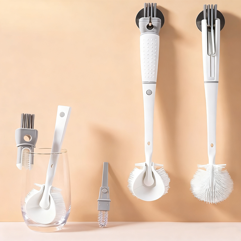🔥Offre à durée limitée-Brosse de nettoyage en silicone à manche long détachable