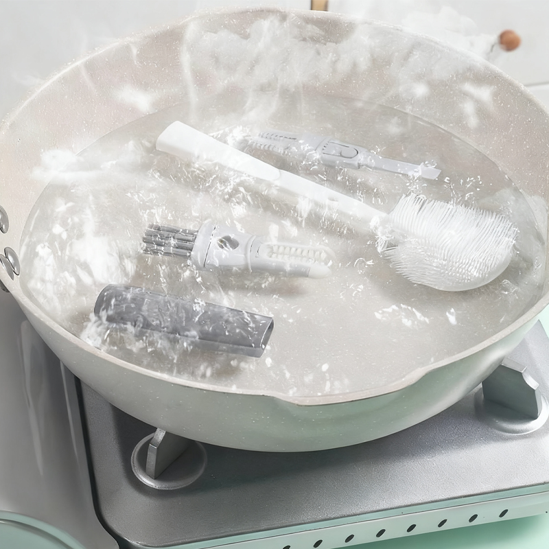 🔥Offre à durée limitée-Brosse de nettoyage en silicone à manche long détachable