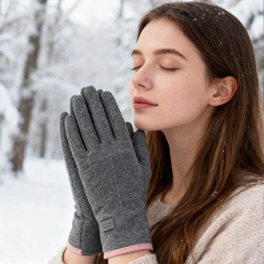 Gants chauds et coupe-vent avec fonction écran tactile et prise antidérapante