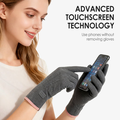 Gants chauds et coupe-vent avec fonction écran tactile et prise antidérapante