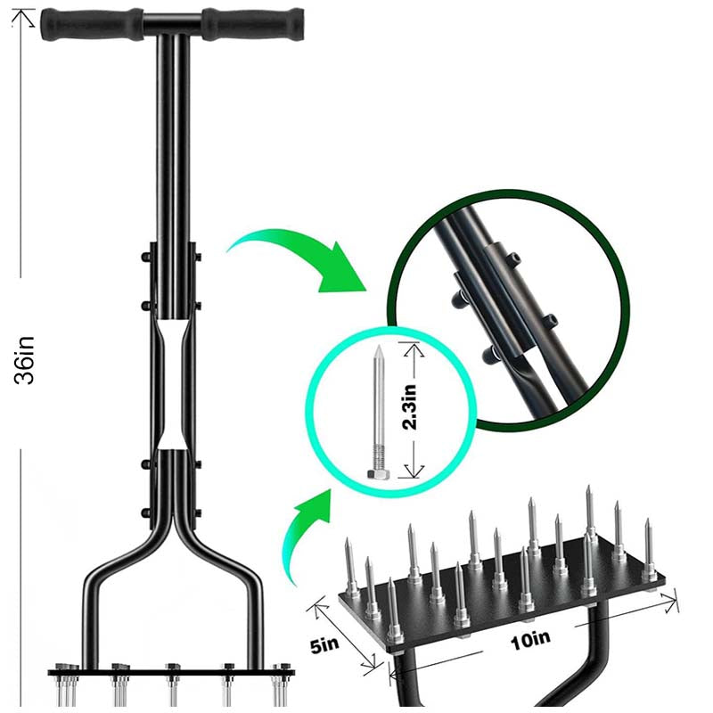 Aérateur pour pelouse, conception automatique pour nettoyer la saleté et les feuille