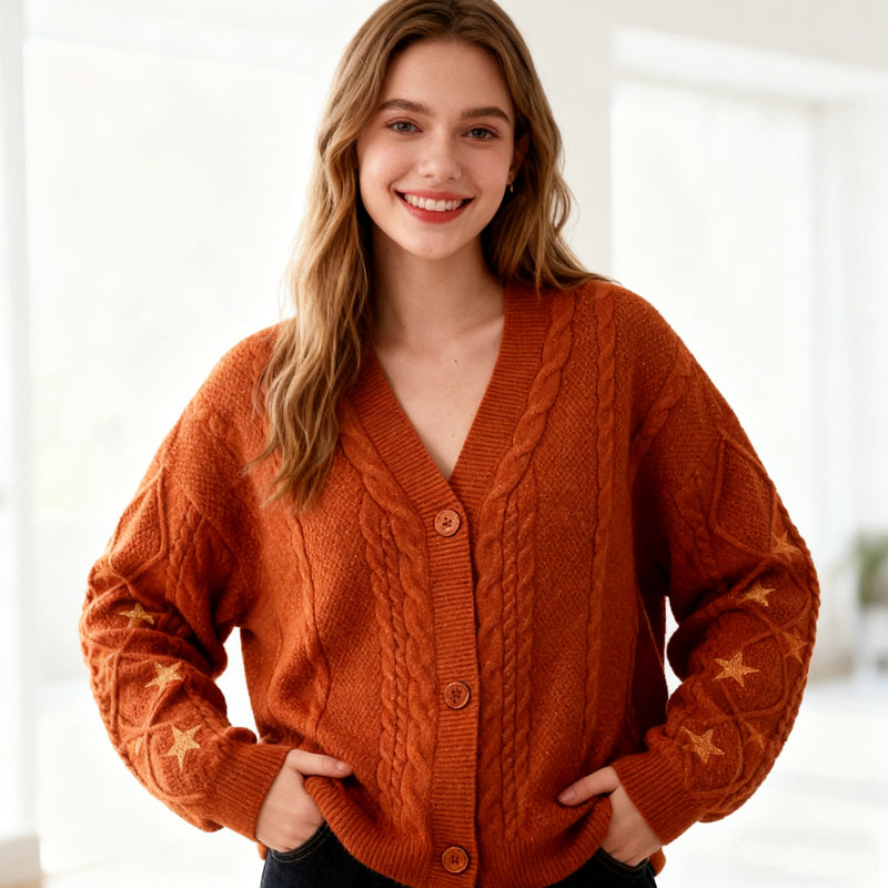 Gilet en Tricot à Boutons pour Femme