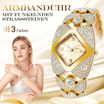 ⌚60% de réduction🔥Montre-bracelet rétro à quartz avec strass scintillants