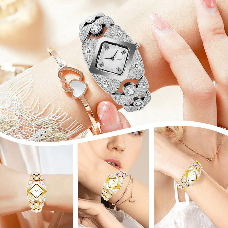 ⌚60% de réduction🔥Montre-bracelet rétro à quartz avec strass scintillants