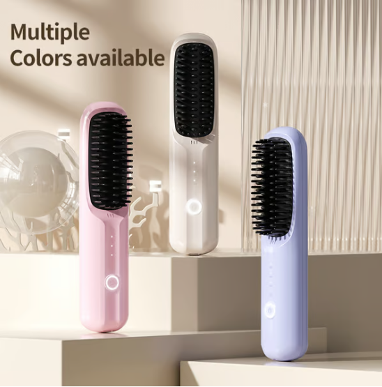 Peigne à Lisser les Cheveux Sans Fil à Ions Négatifs USB