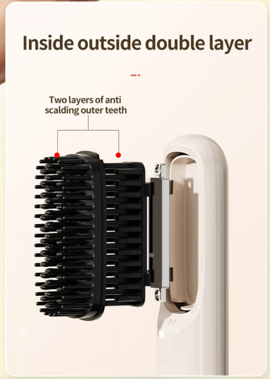 Peigne à Lisser les Cheveux Sans Fil à Ions Négatifs USB