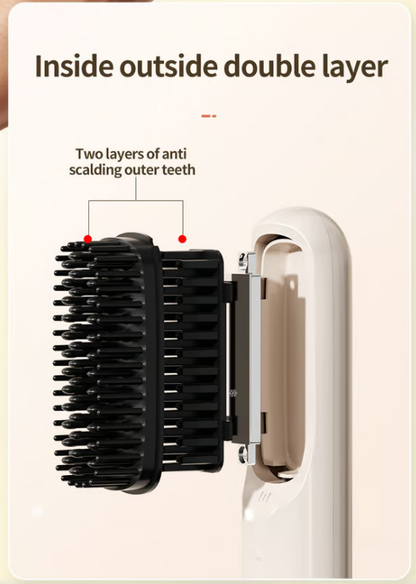 Peigne à Lisser les Cheveux Sans Fil à Ions Négatifs USB