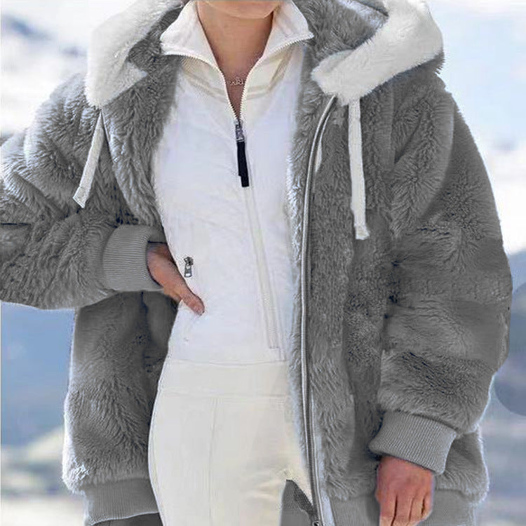 🧥 60% DE RÉDUCTION! ✨ Veste à Capuche en Polaire - Doublure Intérieure en Sherpa Chaud avec Poche Cachée pour Affronter l'Hiver ❄️🎁