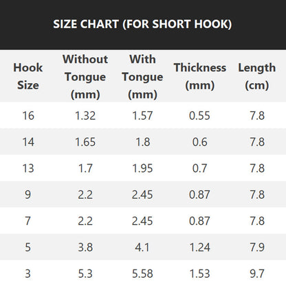 Crochets à tricoter avec languette pour pulls