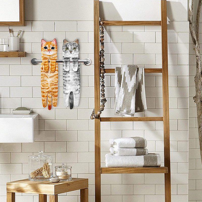 🎁DERNIER JOUR DE SOLDES 50% DE RÉDUCTION✨😺Serviette à main mignonne avec motif chat🐾