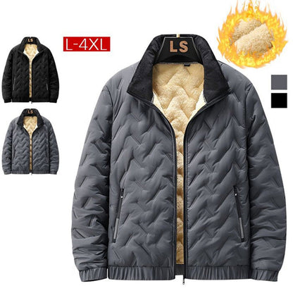 🎁Vente du dernier jour 40%OFF🔥 Veste d'hiver matelassée de men avec fausse doublure en toison