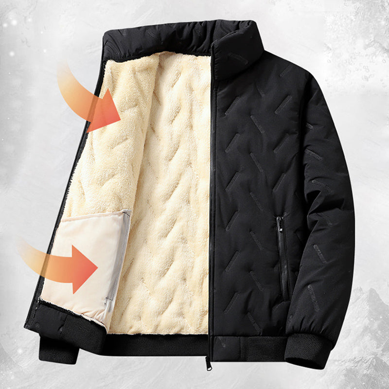 🎁Vente du dernier jour 40%OFF🔥 Veste d'hiver matelassée de men avec fausse doublure en toison