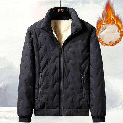 🎁Vente du dernier jour 40%OFF🔥 Veste d'hiver matelassée de men avec fausse doublure en toison