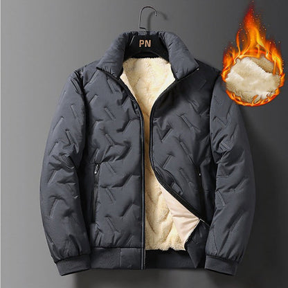 🎁Vente du dernier jour 40%OFF🔥 Veste d'hiver matelassée de men avec fausse doublure en toison