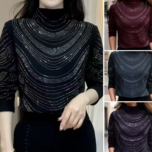 💜DERNIER JOUR DE SOLDES 50 % DE RÉDUCTION💜Charmant haut à manches longues avec paillettes pour femmes