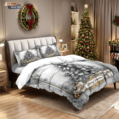 ⏳Spécial à durée limitée⏰Ensemble festif de housse de couette 3 pièces pour Noël🛏️❤️