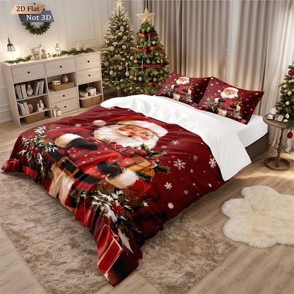 ⏳Spécial à durée limitée⏰Ensemble festif de housse de couette 3 pièces pour Noël🛏️❤️