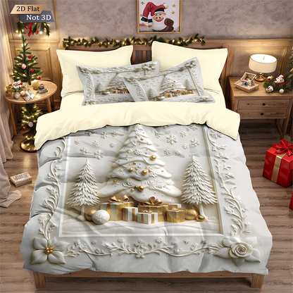 ⏳Spécial à durée limitée⏰Ensemble festif de housse de couette 3 pièces pour Noël🛏️❤️