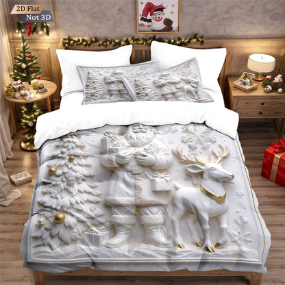 ⏳Spécial à durée limitée⏰Ensemble festif de housse de couette 3 pièces pour Noël🛏️❤️