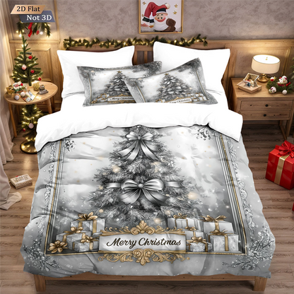 ⏳Spécial à durée limitée⏰Ensemble festif de housse de couette 3 pièces pour Noël🛏️❤️