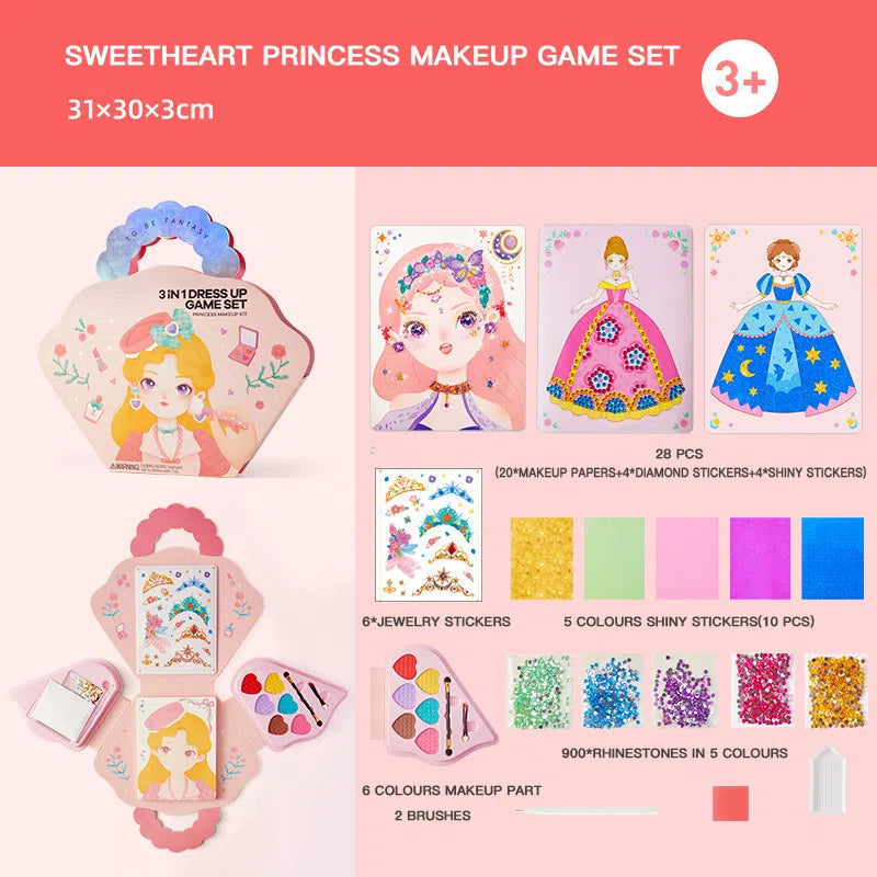 Ensemble de jeu d'habillage et de maquillage de princesse fantastique 3 en 1