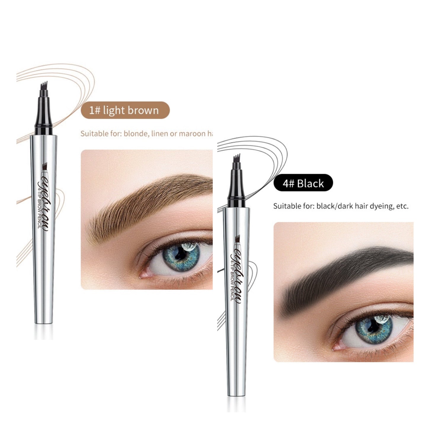 ✨ACHETEZ 1, OBTENEZ 1 GRATUIT ! Crayon à sourcils 3D 4 pointes – Effet microblading naturel, étanche 24h 💄✏️