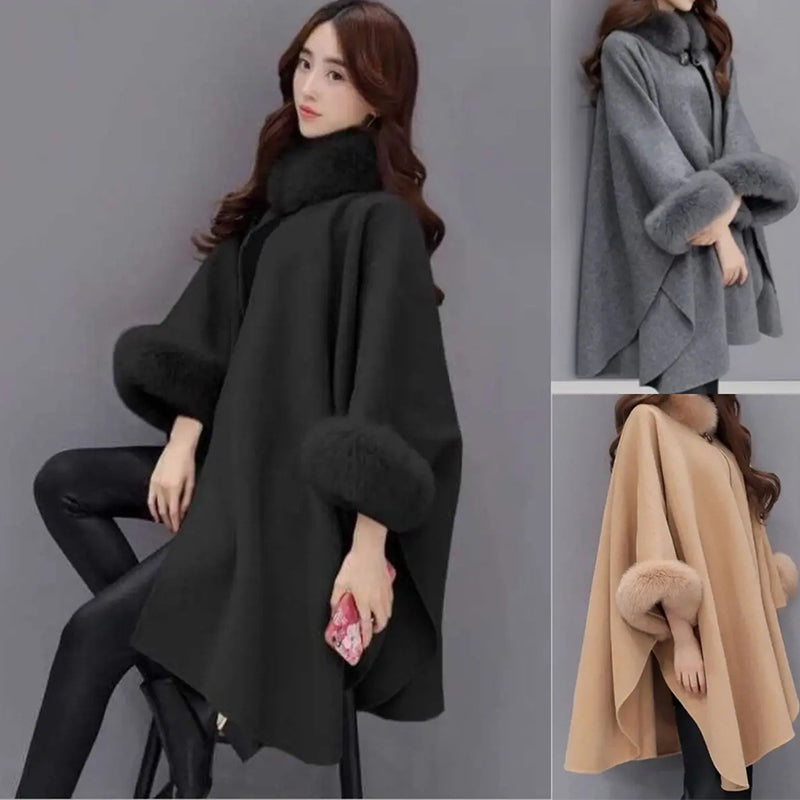 (💗Offre spéciale - 50% de réduction) Manteau à col en fourrure premium pour femmes, automne et hiver🔥Chaleureux et élégant