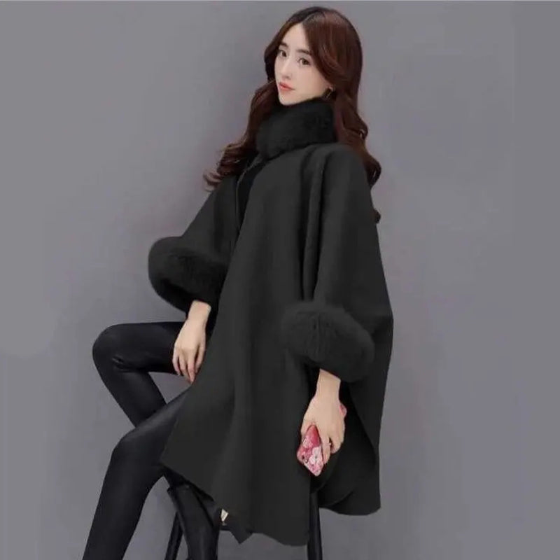 (💗Offre spéciale - 50% de réduction) Manteau à col en fourrure premium pour femmes, automne et hiver🔥Chaleureux et élégant