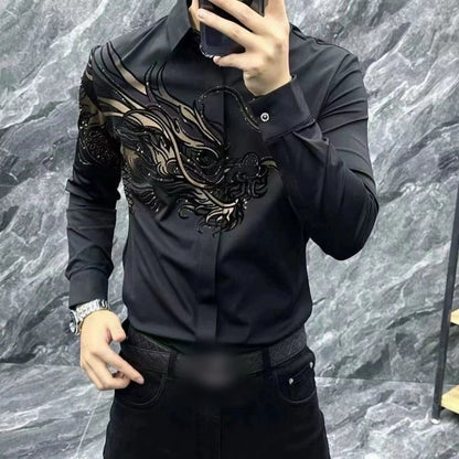 ✨L’élégance masculine réinventée – Chemise Slim Fit à Imprimé Chic ✨