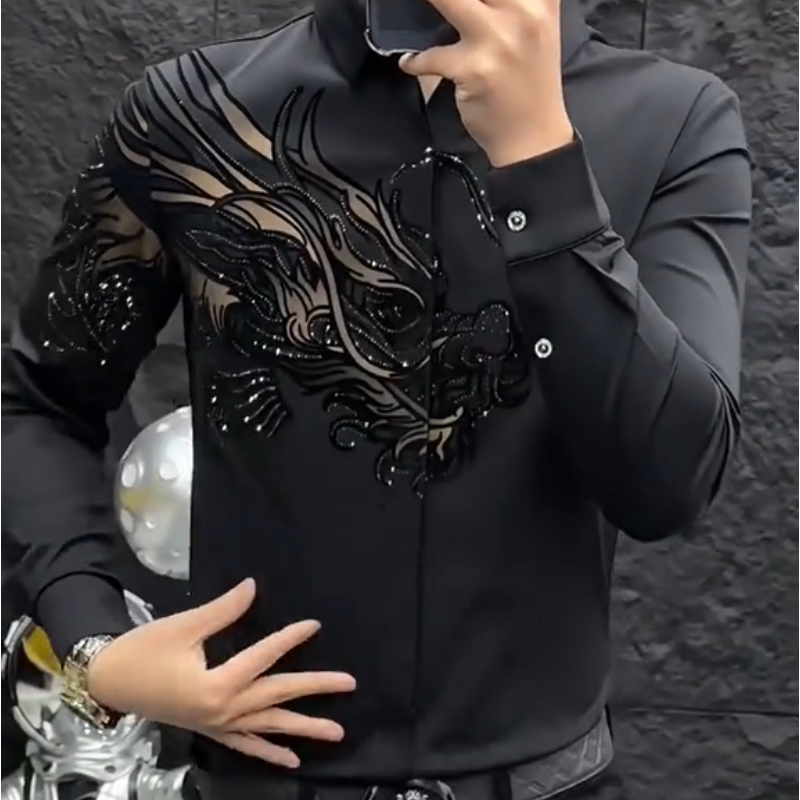 ✨L’élégance masculine réinventée – Chemise Slim Fit à Imprimé Chic ✨
