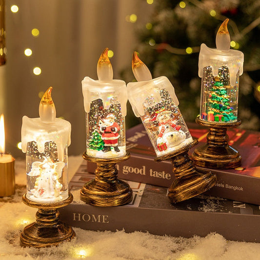 🎄 Promotion Exceptionnelle de Noël🎁Boule à neige de Noël lumineuse à piles avec bougie