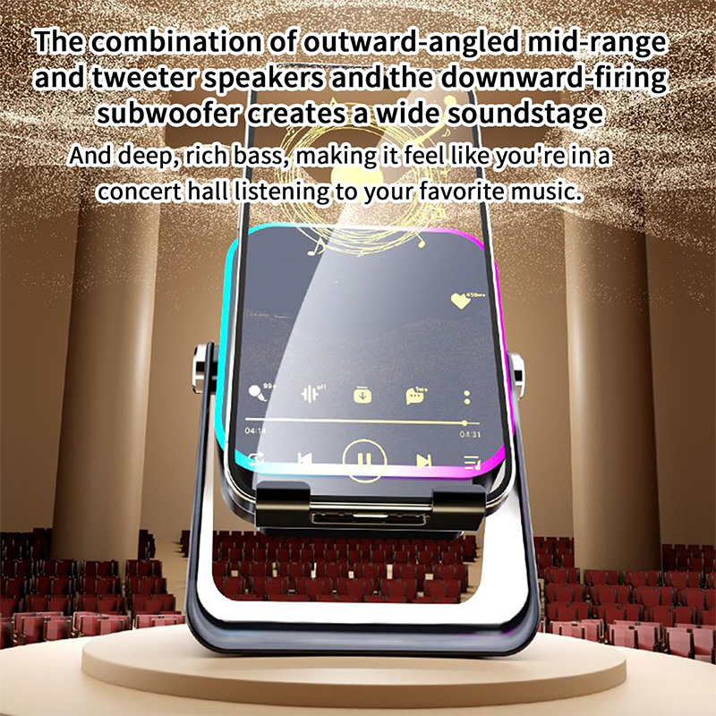 ⏳Offre spéciale à durée limitée⏰Enceinte Bluetooth sans fil à induction 5 en 1 avec support réglable pour téléphone