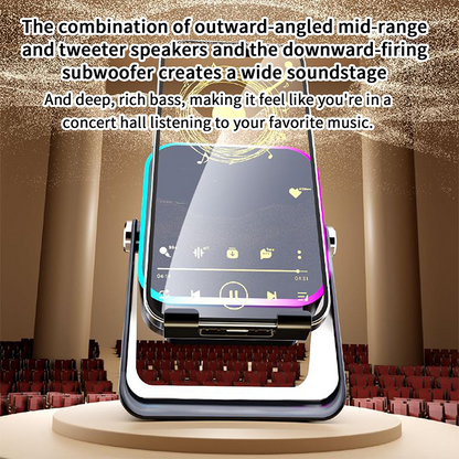 ⏳Offre spéciale à durée limitée⏰Enceinte Bluetooth sans fil à induction 5 en 1 avec support réglable pour téléphone