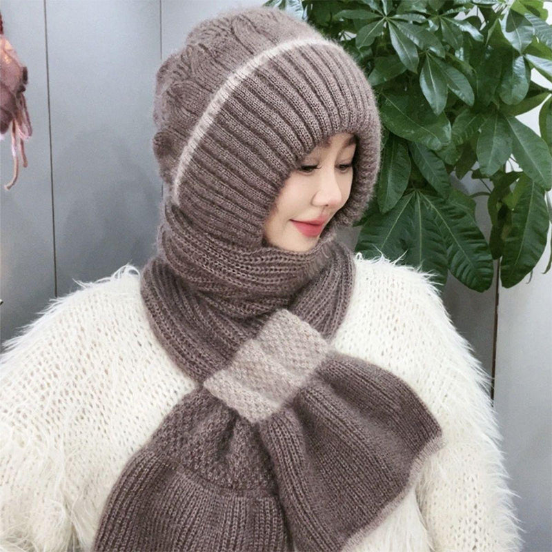 ❄️👩 Cache-Col Intégré Coupe-Vent pour Femme – Confort Tricot Chaud, Oreilles Protégées & Coloris Variés (Idéal pour Toutes les Activités Hivernales) !