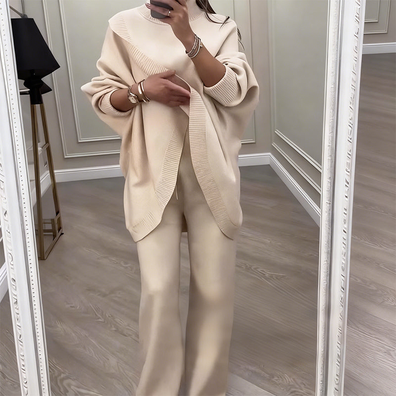 🔥 43% DE RÉDUCTION ! ✨ Ensemble Femme 2 Pièces Oversize - Pull Molletonné + Pantalon Droit, Coupe Confortable et Tendance 👚🩳