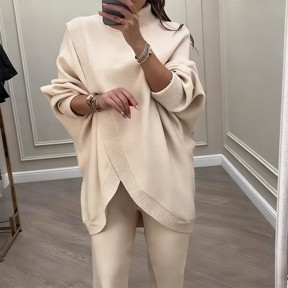 🔥 43% DE RÉDUCTION ! ✨ Ensemble Femme 2 Pièces Oversize - Pull Molletonné + Pantalon Droit, Coupe Confortable et Tendance 👚🩳