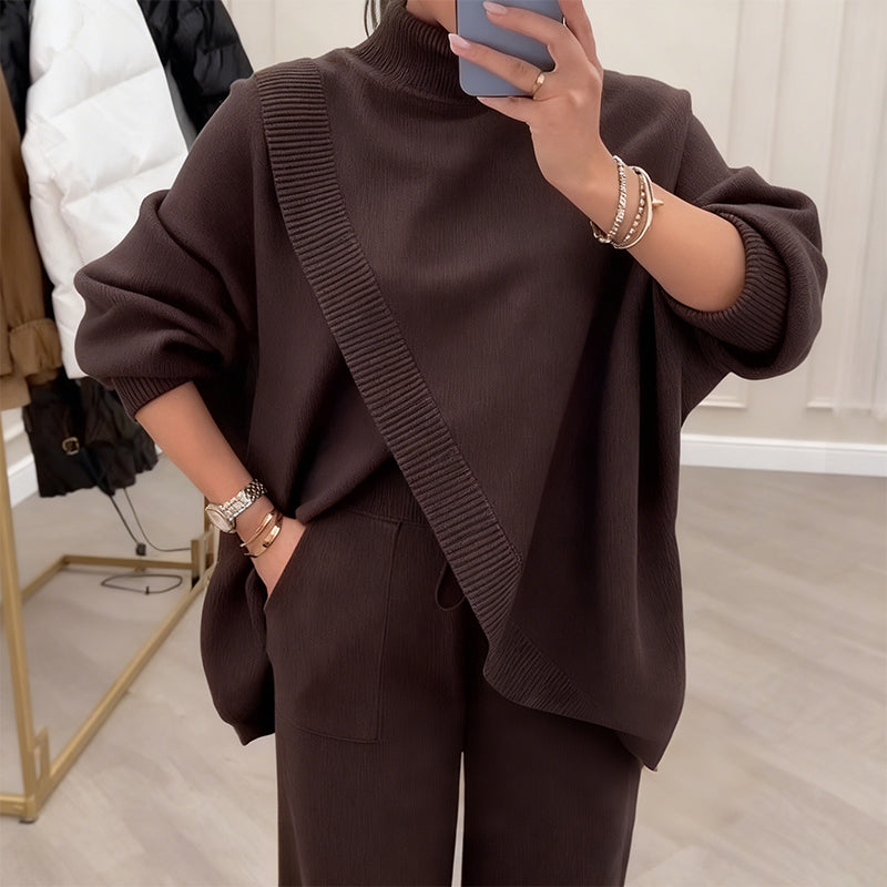 🔥 43% DE RÉDUCTION ! ✨ Ensemble Femme 2 Pièces Oversize - Pull Molletonné + Pantalon Droit, Coupe Confortable et Tendance 👚🩳