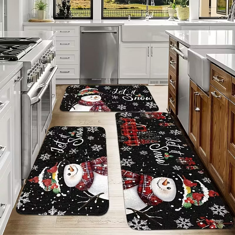 Tapis de Sol Anti-Dérapant de Noël Festif