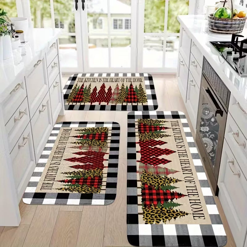Tapis de Sol Anti-Dérapant de Noël Festif