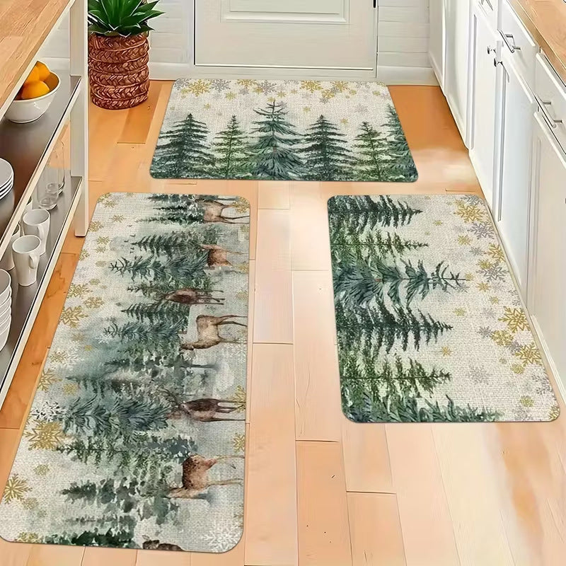 Tapis de Sol Anti-Dérapant de Noël Festif