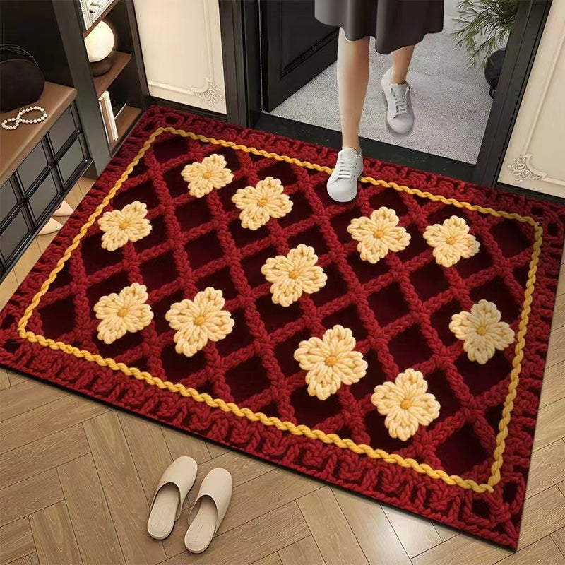 📢📢50% DE RÉDUCTION !!! ✨Tapis de sol absorbant antidérapant style fil floral 3D