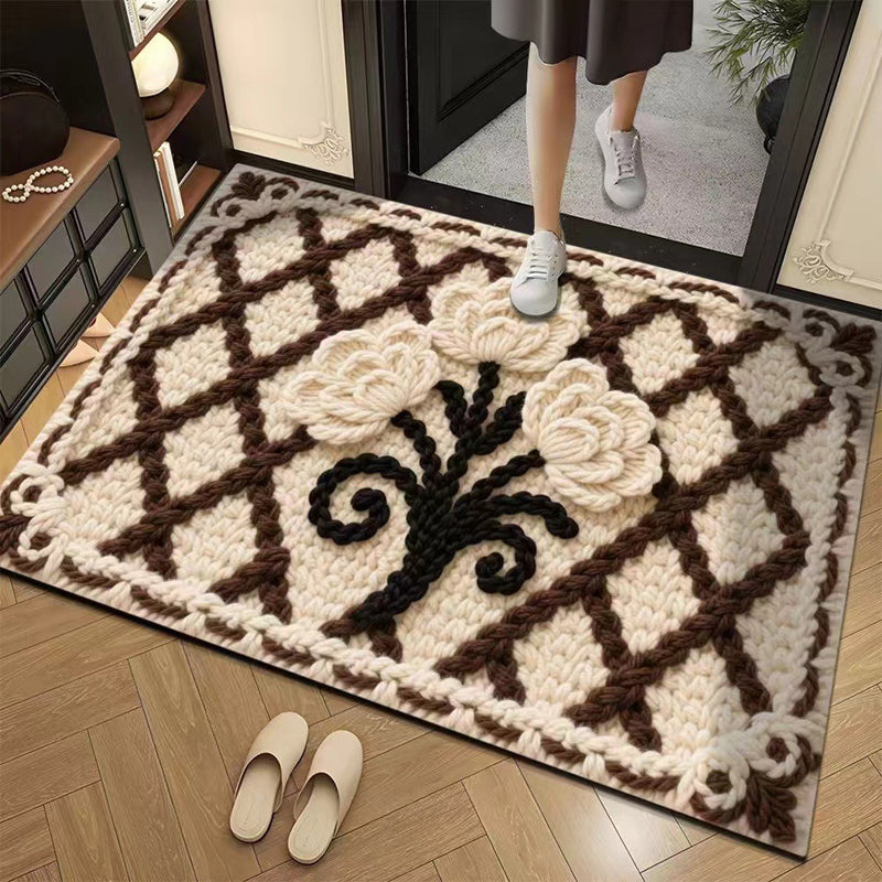 📢📢50% DE RÉDUCTION !!! ✨Tapis de sol absorbant antidérapant style fil floral 3D