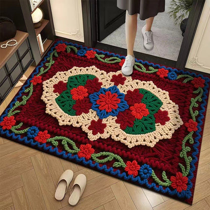 📢📢50% DE RÉDUCTION !!! ✨Tapis de sol absorbant antidérapant style fil floral 3D