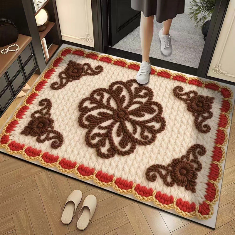 📢📢50% DE RÉDUCTION !!! ✨Tapis de sol absorbant antidérapant style fil floral 3D