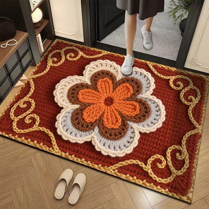 📢📢50% DE RÉDUCTION !!! ✨Tapis de sol absorbant antidérapant style fil floral 3D