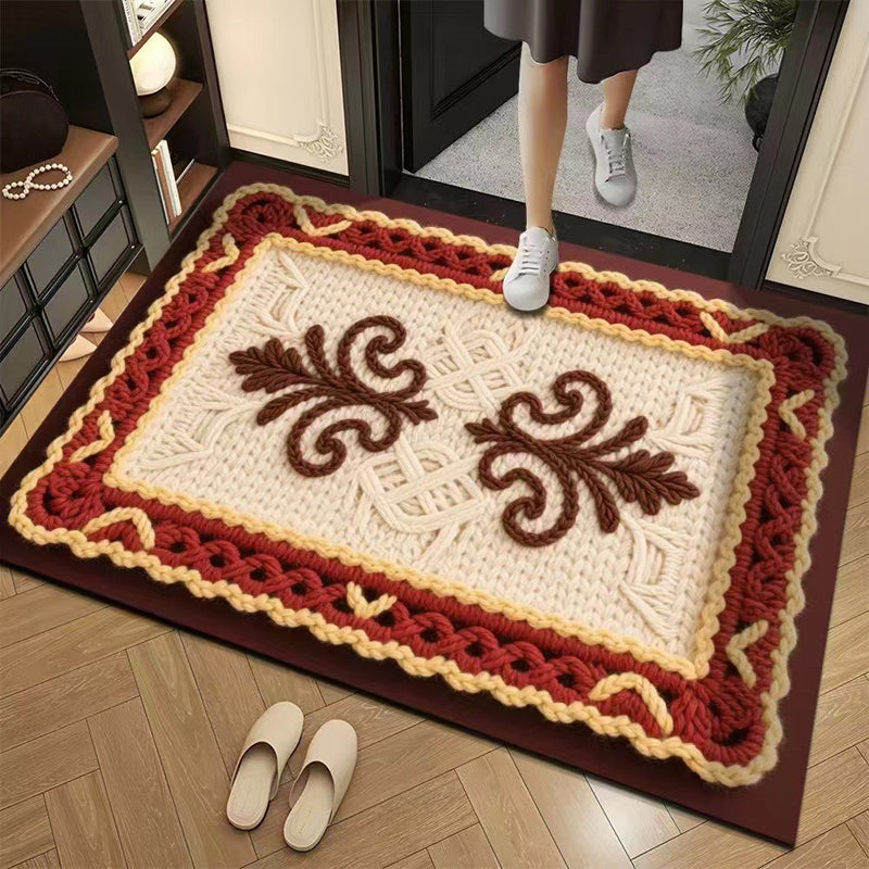 📢📢50% DE RÉDUCTION !!! ✨Tapis de sol absorbant antidérapant style fil floral 3D