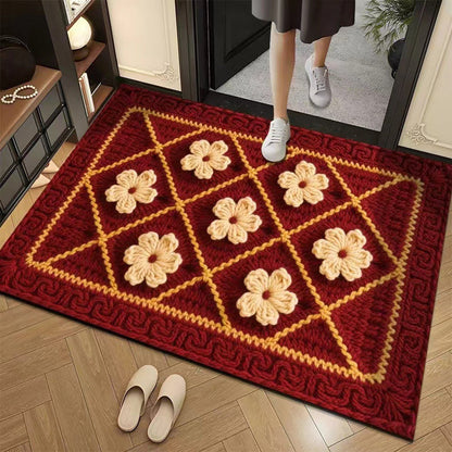 📢📢50% DE RÉDUCTION !!! ✨Tapis de sol absorbant antidérapant style fil floral 3D